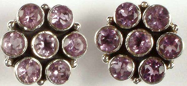 Faceted Amethyst Post Earrings