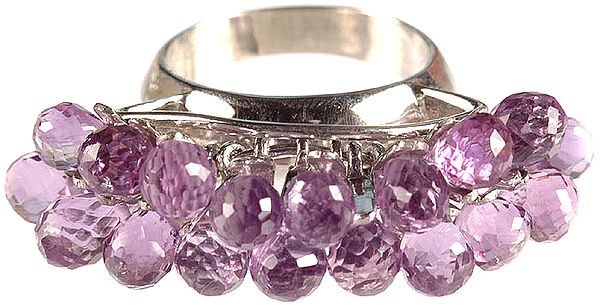 Faceted Amethyst Superfine Ring