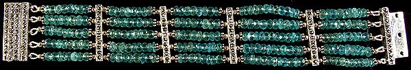 Faceted Apatite Five Layer Beaded Bracelet