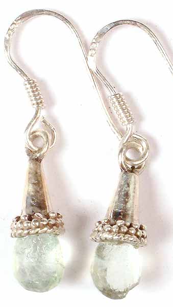 Faceted Aquamarine Drop Earrings