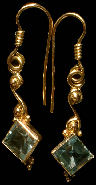 Faceted Aquamarine Earrings