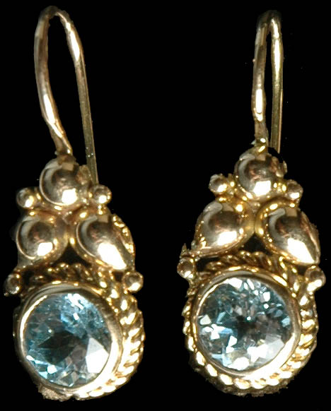Faceted Aquamarine Earrings