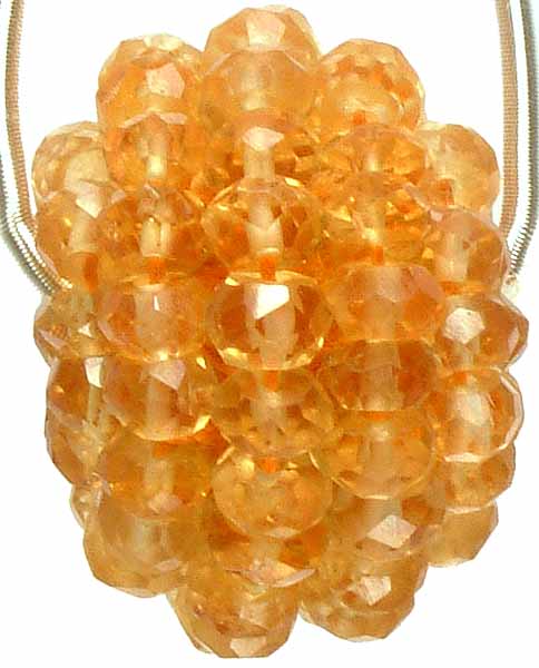 Faceted Beaded Citrine Necklace Center