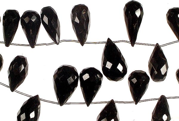 Faceted Black Onyx Drops