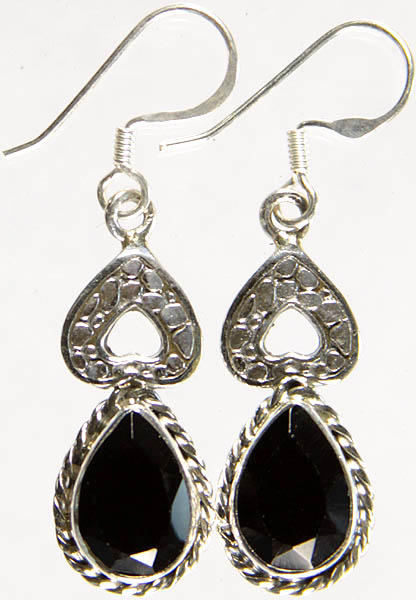 Faceted Black Onyx Earrings
