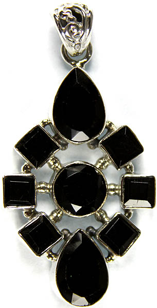 Faceted Black Onyx Pendant