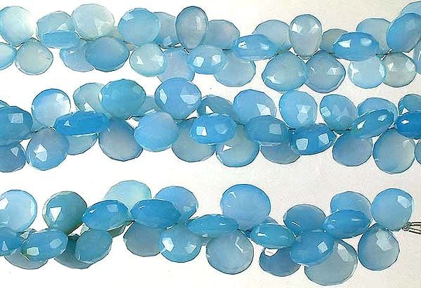 Faceted Blue Chalcedony Briolette