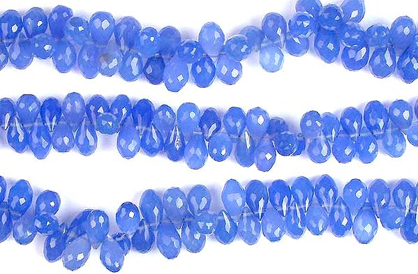 Faceted Blue Chalcedony Drops