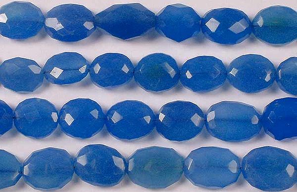 Faceted Blue Chalcedony Ovals