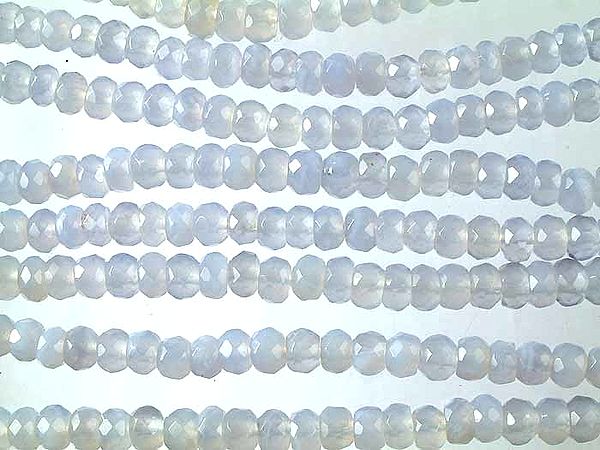 Faceted Blue Chalcedony Rondells
