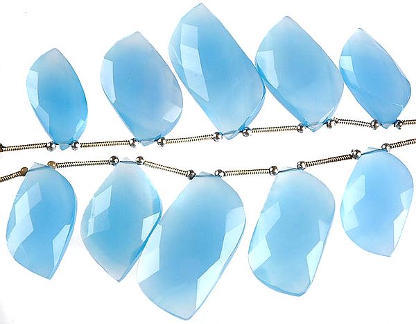 Faceted Blue Chalcedony Shapes