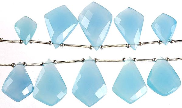 Faceted Blue Chalcedony Shapes