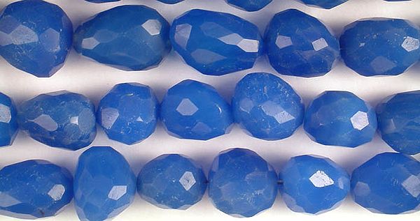 Faceted Blue Chalcedony Tumbles