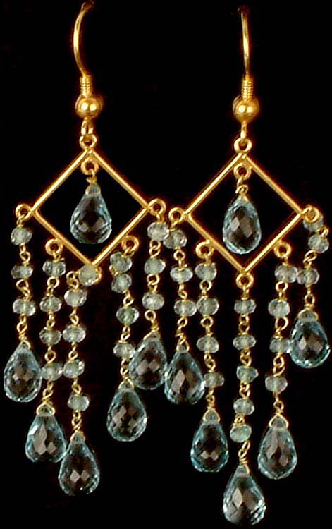 Faceted Blue Topaz Chandeliers