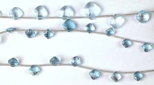 Faceted Blue Topaz Rhombuses