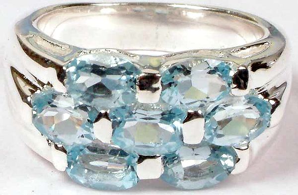 Faceted Blue Topaz Ring