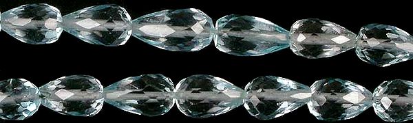 Faceted Blue Topaz Straight Drilled Drops
