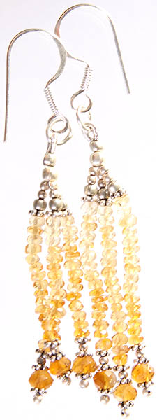 Faceted Brown Tourmaline Shower Earrings
