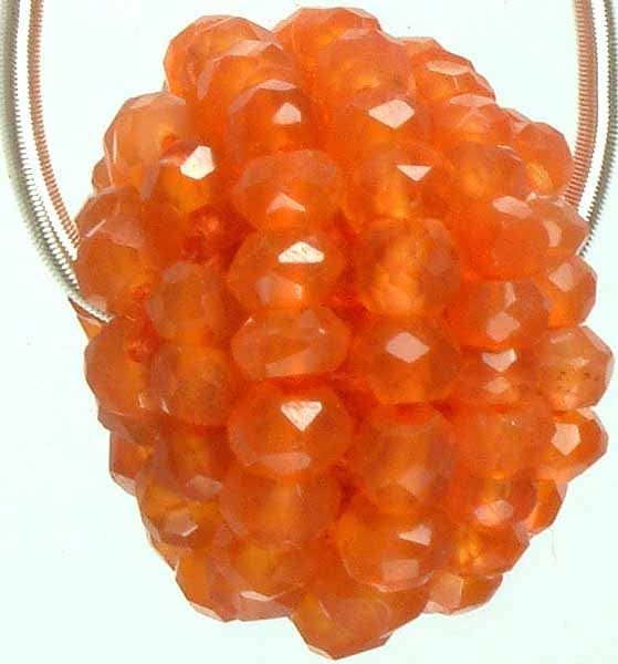 Faceted Carnelian Beaded Necklace Center
