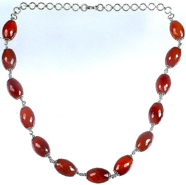 Faceted Carnelian Beaded Necklace