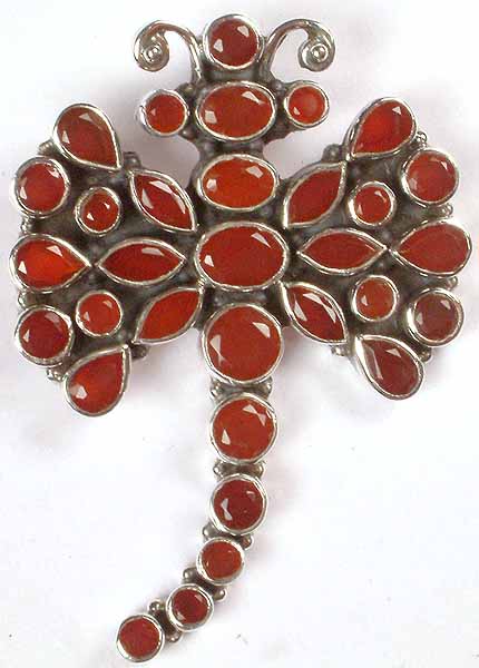 Faceted Carnelian Dragonfly