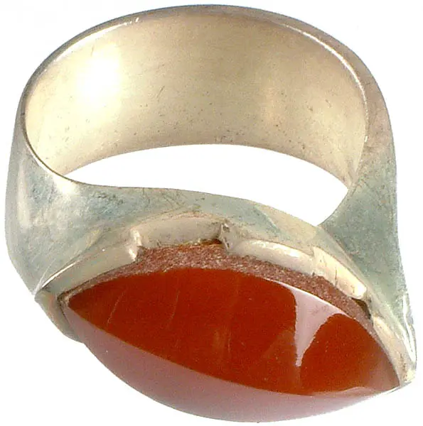 Faceted Carnelian Finger Ring