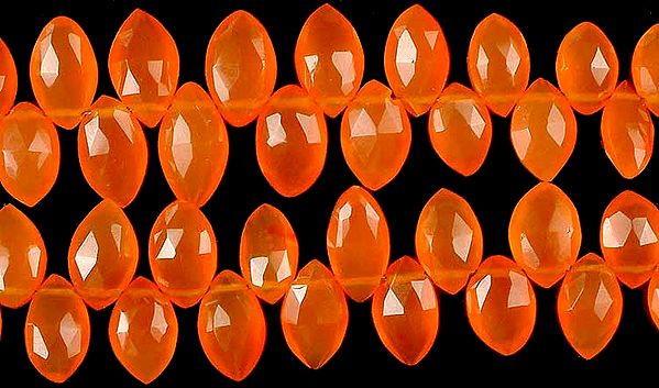 Faceted Carnelian Marquis