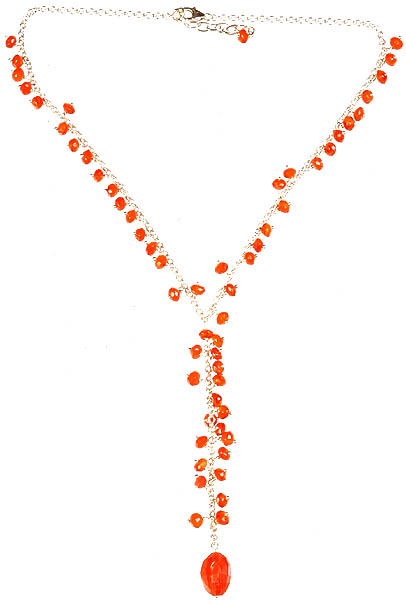 Faceted Carnelian Necklace with Charm