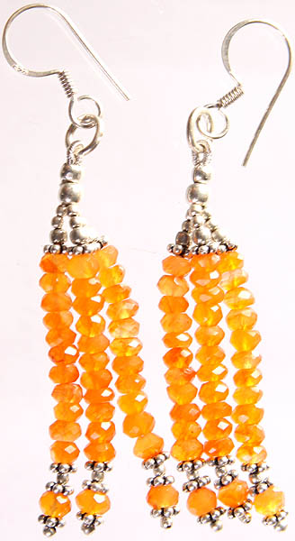 Faceted Carnelian Shower Earrings