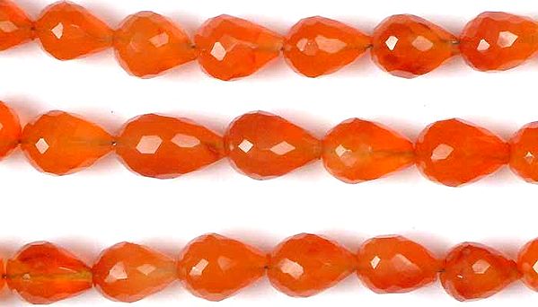 Faceted Carnelian Straight Drilled Drops