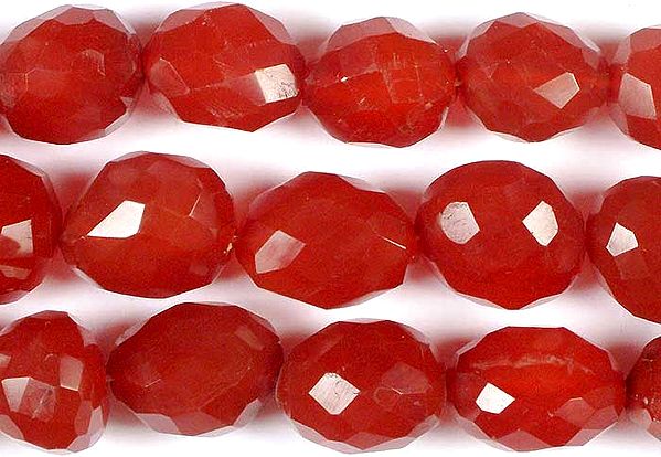 Faceted Cherry Chalcedony Tumbles