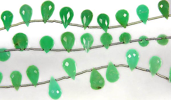 Faceted Chrysoprase Drops