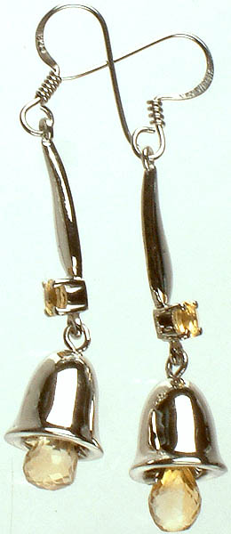 Faceted Citrine Bell Earrings
