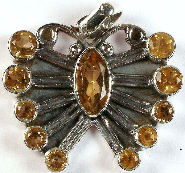 Faceted Citrine Butterfly