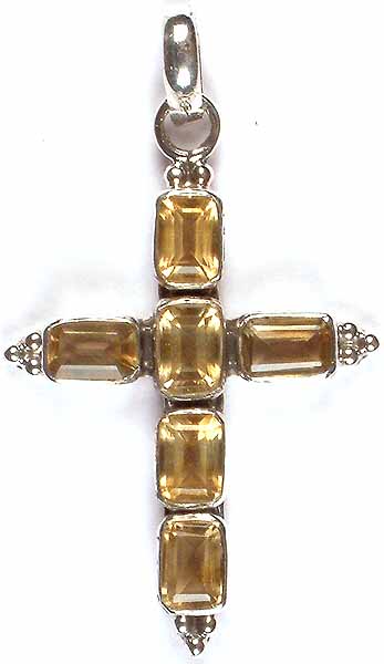 Faceted Citrine Cross