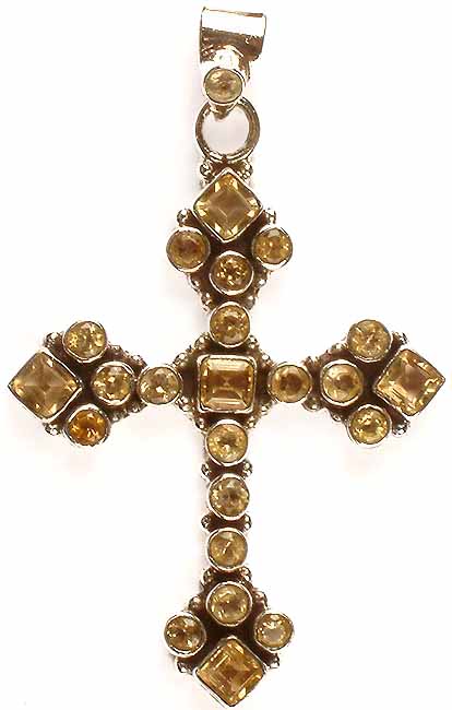 Faceted Citrine Cross
