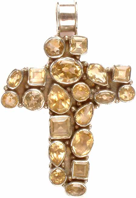Faceted Citrine Cross