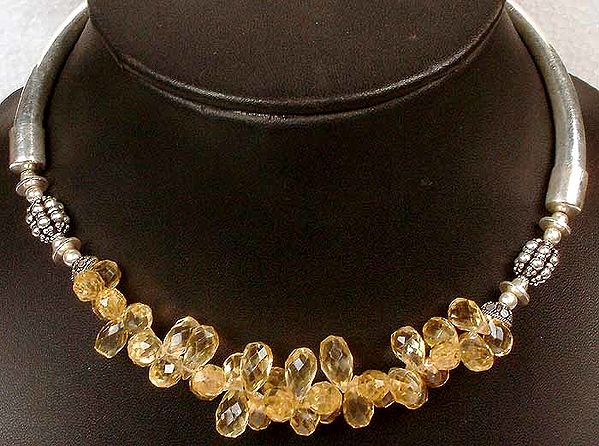 Faceted Citrine Drop Choker