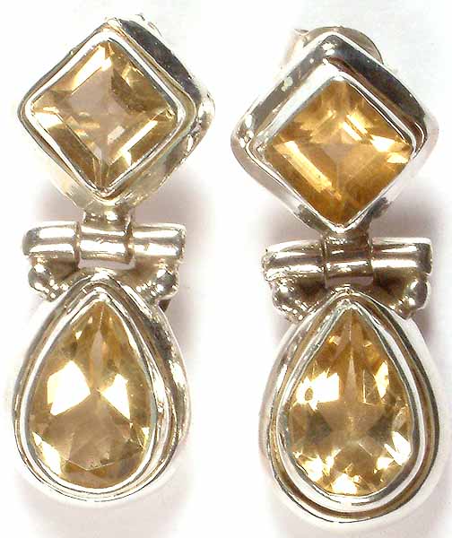 Faceted Citrine Hinged Tops