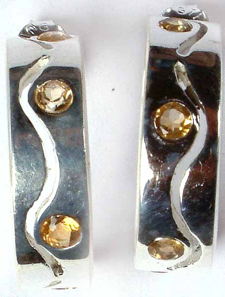 Faceted Citrine Hoops