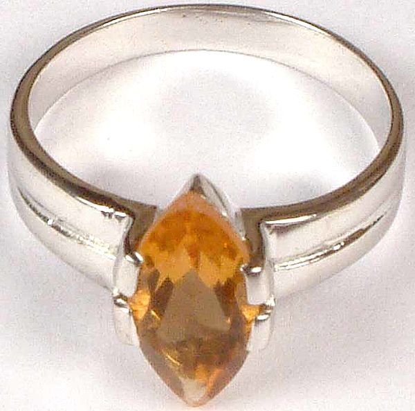 Faceted Citrine Ring