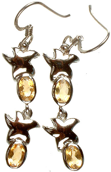Faceted Citrine Starfish Earrings