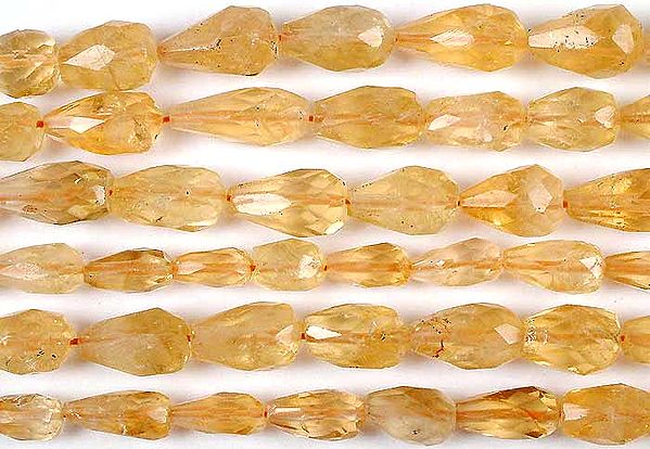 Faceted Citrine Straight Drilled Drops