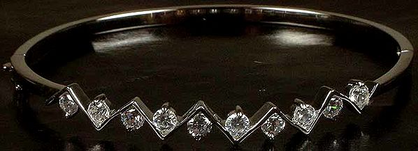 Faceted Cubic Zirconia Bangle