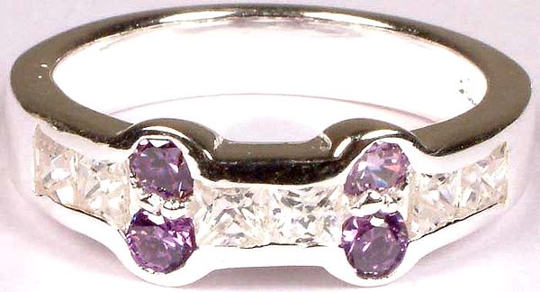 Faceted Cubic Zirconia Ring