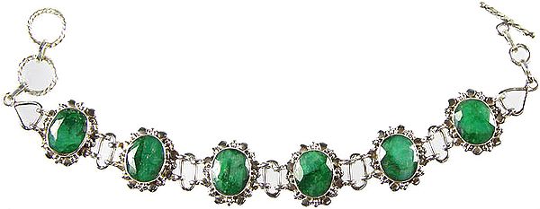 Faceted Emerald Bracelet