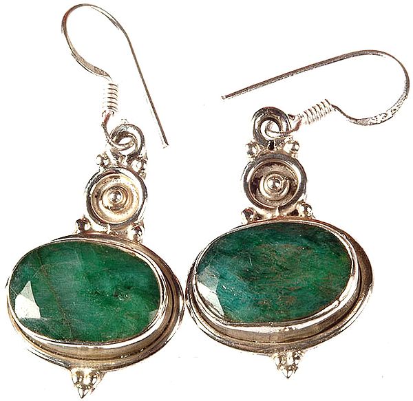 Faceted Emerald Earrings