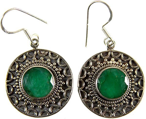 Faceted Emerald Earrings