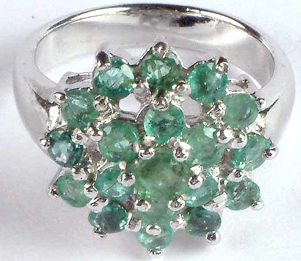 Faceted Emerald Flower