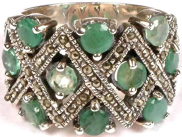 Faceted Emerald Ring